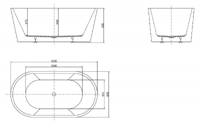 Акриловая ванна BELBAGNO BB202-1600-800 фото в интернет-магазине Русалия