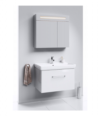 Подвесная тумба 80 Neo белый NEO01081 + умывальник Дрея Q80 192185 Aqwella фото в интернет-магазине Русалия