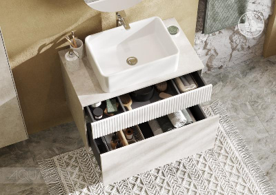 Тумба под раковину AQUATON Марбл 80 слэйт, белый матовый 1A276201MH4C0 фото в интернет-магазине Русалия