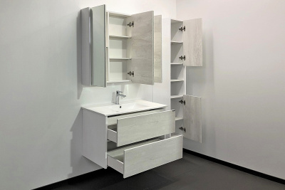 COMFORTY. Шкаф-колонна "Женева-35" дуб белый фото в интернет-магазине Русалия