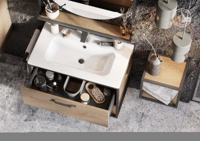 Тумба под раковину AQUATON Лофт Фабрик 80 дуб кантри 1A242401LTDY0 фото в интернет-магазине Русалия