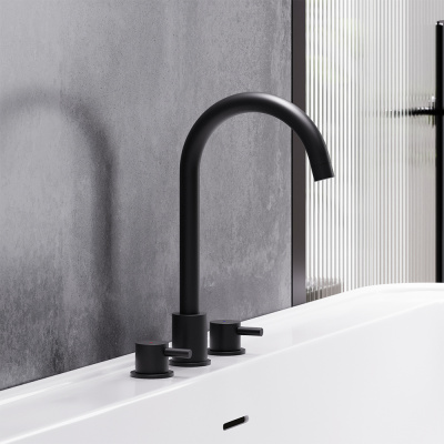 360200300 Scandinavian Pure Смеситель для умывальника, встраиваемый в столешницу, трёхсекционный, че Damixa фото в интернет-магазине Русалия