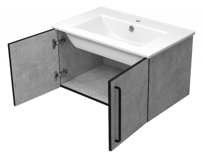 Тумба Rock 75 подвесная с раковиной Sanita Luxe Quadro 75 Brevita фото в интернет-магазине Русалия