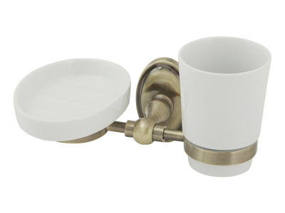 Стакан с мыльницей настенный VR.BNR-7843.BR Bonjour Bronzo Veragio фото в интернет-магазине Русалия