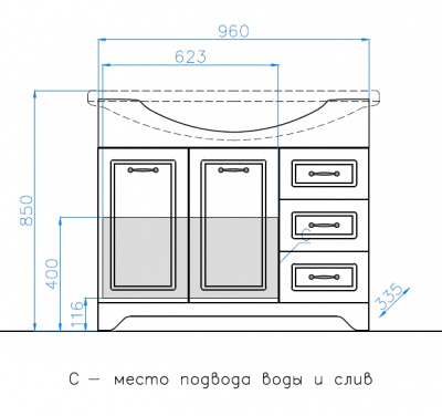 Комплект мебели Олеандр-2 100 Style Line фото в интернет-магазине Русалия