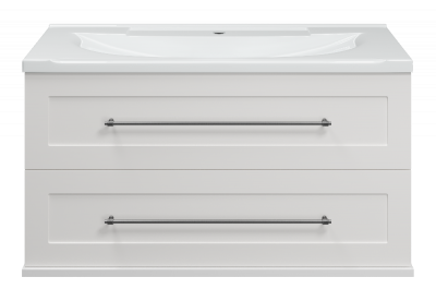 Тумба Марта 100 подвесная (белая) с раковиной Misty EVVA 100 Misty фото в интернет-магазине Русалия