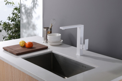 Смеситель ABBER Daheim AF8214W для кухни, белый фото в интернет-магазине Русалия