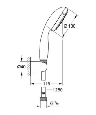 Душевой гарнитур New Tempesta 27799000 Grohe фото в интернет-магазине Русалия