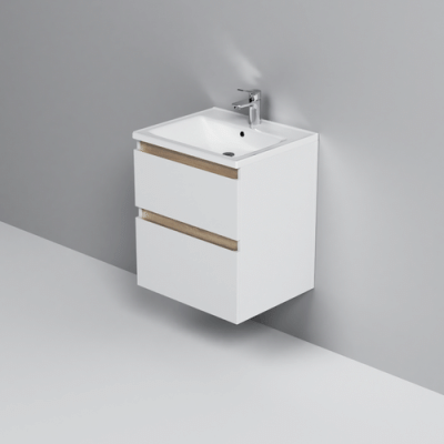 M85AFHX0552WG X-Joy, База под раковину, подвесная, 55 см, 2 ящика, белый глянец Am.Pm фото в интернет-магазине Русалия