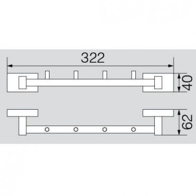 Перекладина с 4-мя крючками VR.RMB-4934.CR Ramba Veragio фото в интернет-магазине Русалия