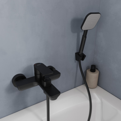 Смеситель для ванны Milardo Maze чёрный матовый (MAZBL00M02) фото в интернет-магазине Русалия