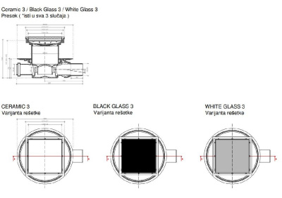 Точечный трап Pestan Confluo Standard 15х15 Ceramic Gold (13000121) фото в интернет-магазине Русалия