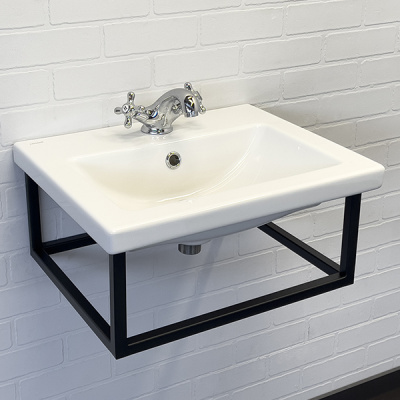 Консоль Comforty с раковиной COMO 50 черный муар фото в интернет-магазине Русалия