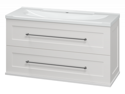 Тумба Марта 100 подвесная (белая) с раковиной Misty EVVA 100 Misty фото в интернет-магазине Русалия