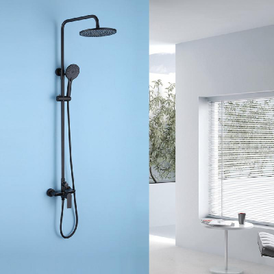 Душевая стойка ABBER Weiss Insel AF8020B без излива, черная матовая фото в интернет-магазине Русалия