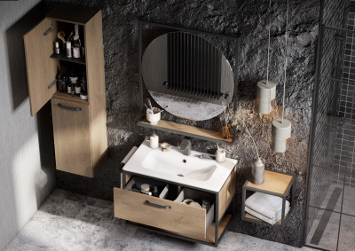 Зеркало AQUATON Лофт Фабрик 80 дуб кантри фото в интернет-магазине Русалия