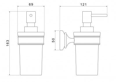 Дозатор AQUATEK, матовый черный AQ4505MB КЛАССИК фото в интернет-магазине Русалия