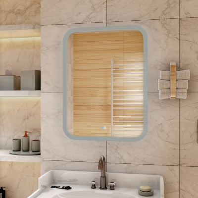 Зеркало с подсветкой Glamour 600x800 антизапотевание ЗЛП268 Continent фото в интернет-магазине Русалия