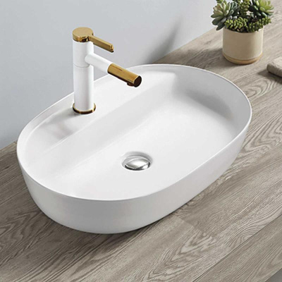 Раковина керамическая Vincea VBS-122, 600*400*135, накладная, цвет белый фото в интернет-магазине Русалия