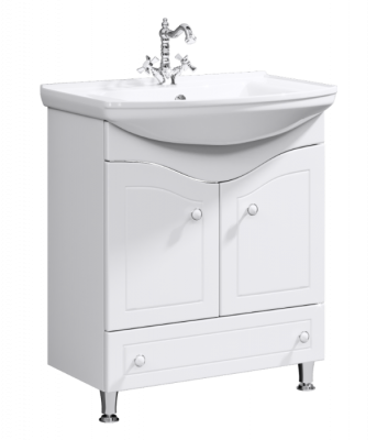 Напольная тумба 75 Franchesca белый FR0107 + умывальник Стиль 750 4620008197470 Aqwella фото в интернет-магазине Русалия