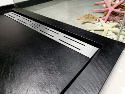 Душевой поддон прямоугольный 80х100 TRS1080 STONE-BL черный Weltwasser фото в интернет-магазине Русалия