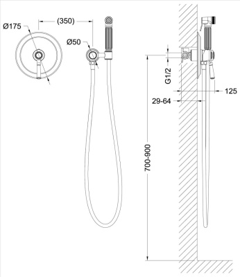 Смеситель гигиенический душ Timo Arisa (5309/00SM chrome) фото в интернет-магазине Русалия