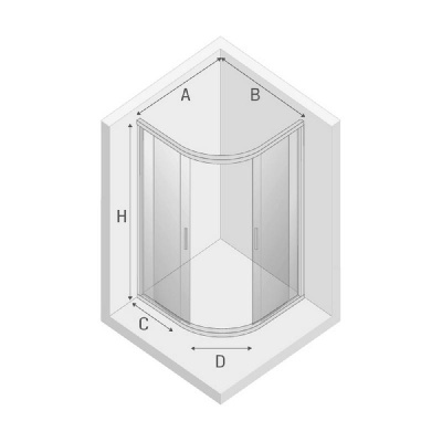 Душевое ограждение NEW TRENDY NEW VARIA BLACK 90x90x190 K-0566 (черный) фото в интернет-магазине Русалия