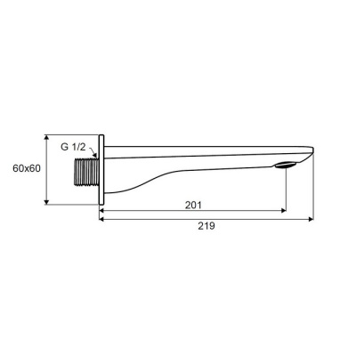 Излив настенный EXCELLENT Keria AREX.2025BL (черный мат) фото в интернет-магазине Русалия