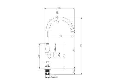 Смеситель для кухни OLIVE'S VIAR хром (28431VR) фото в интернет-магазине Русалия