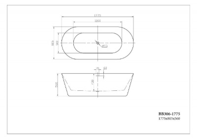 Акриловая ванна BELBAGNO BB306-1775 фото в интернет-магазине Русалия