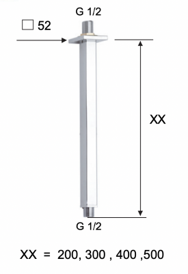 Кронштейн потолочный для верхнего душа 30 см Remer 347S30NP, никель брашированный фото в интернет-магазине Русалия