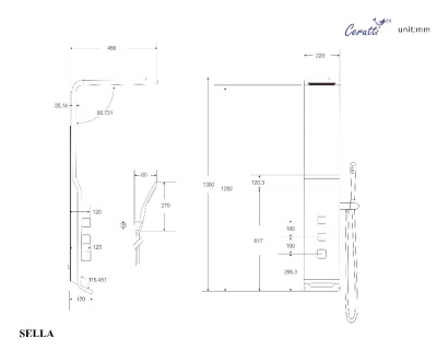 Панель SELLA S душевая из нержавеющей стали Ceruttispa CT9990, цвет серебро фото в интернет-магазине Русалия