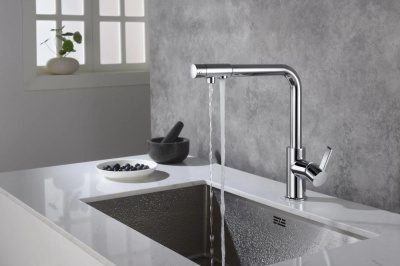 Смеситель для кухонной мойки Timo Hette (1026/00F chrome) фото в интернет-магазине Русалия