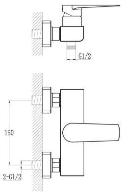 Смеситель для душа  CARIN CAR-ESDM-CRM  Belbagno фото в интернет-магазине Русалия
