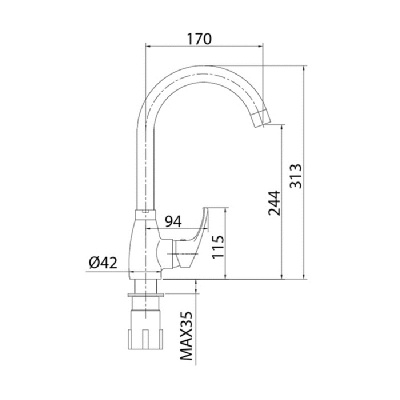 Смеситель для кухни Milardo Meal (M07SB0JM05) фото в интернет-магазине Русалия