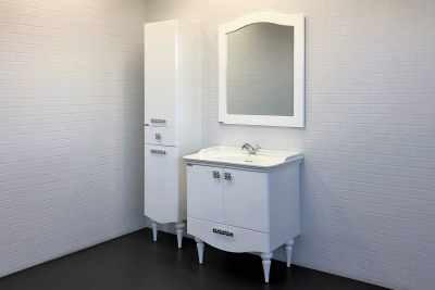 COMFORTY. Шкаф-колонна "Монако-40" левая белый глянец фото в интернет-магазине Русалия