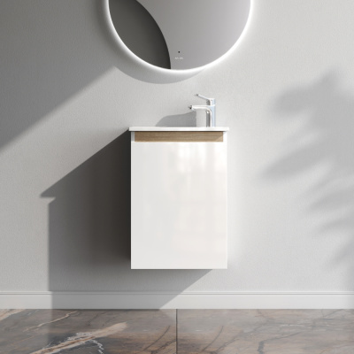 M85AFHX0451WG X-Joy, База под раковину, подвесная, 45 см, 1 дверца, белый глянец Am.Pm фото в интернет-магазине Русалия