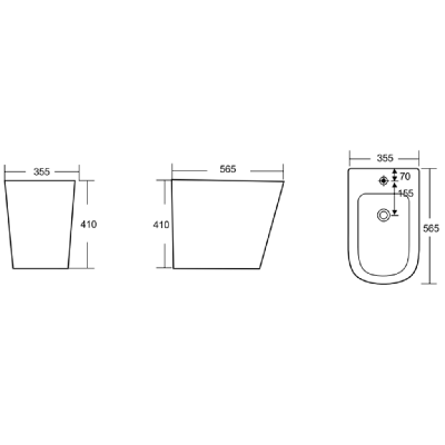 BURGOS BIDE Биде напольное белое с отверстием под смеситель, IBERICA BLANCA фото в интернет-магазине Русалия