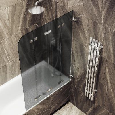 Шторка для ванны складная 4 секции 1400*980 Стекло 6 мм Графит матовый MGV-589-4 MaybahGlass фото в интернет-магазине Русалия