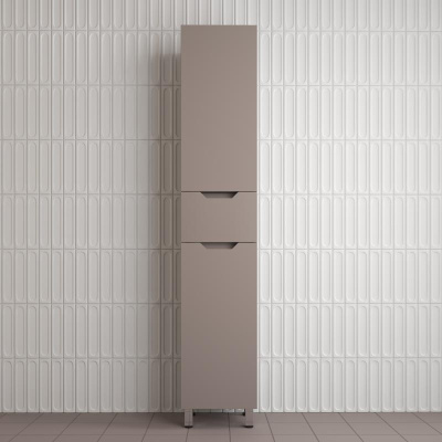 Пенал "Остин" 360 см напольный 1 ящик тауп темный эмаль PLUS фото в интернет-магазине Русалия