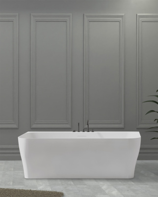 Ванна из искусственного камня ABBER Stein AS9616 белая матовая 170х80х55 см фото в интернет-магазине Русалия