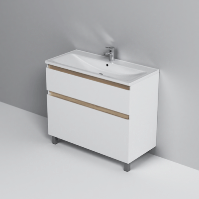 M85AFSX1002WG X-Joy, База под раковину, напольная, 100 см, 2 ящика, белый глянец Am.Pm фото в интернет-магазине Русалия