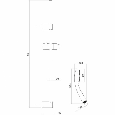 Душевой гарнитур VIBE A63067 Cersanit фото в интернет-магазине Русалия