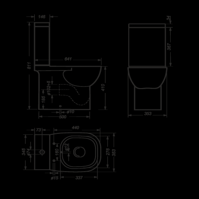 Унитаз Quadro SL с сиденьем микролифт с БИДЕТКОЙ QDRSLCC01040522B Sanita Luxe фото в интернет-магазине Русалия