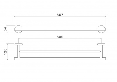 Полотенцедержатель двойной 600 мм AQUATEK, матовый черный AQ4230MB ОБЕРОН фото в интернет-магазине Русалия