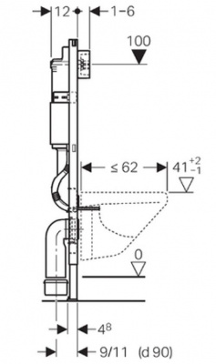 Инсталляция для подвесного унитаза 3 в 1 Geberit Duofix 458.125.21.1 фото в интернет-магазине Русалия