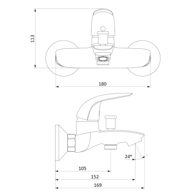 311000001 Eclipse, смеситель для ванны и душа, хром фото в интернет-магазине Русалия