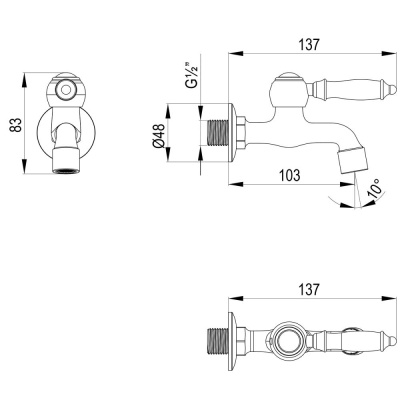 Кран Lemark Villa для бани (LM4890B) фото в интернет-магазине Русалия