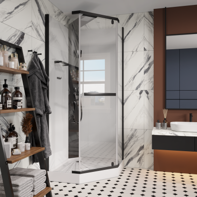 Кабина CHIKA901B душевая без крыши Ceruttispa (90x90x215-225) фото в интернет-магазине Русалия