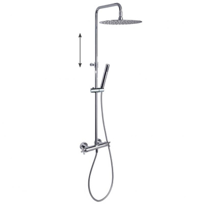 Душевая термостатическая система вентельная наружнего монтажа с телескопическим тропическим душем и душевым комплектом RS-CROSS 625402RM300 Ramon Soler фото в интернет-магазине Русалия